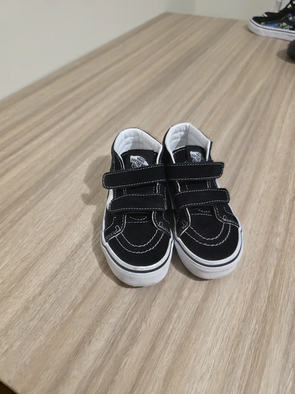Vans Sz 13 Kids Black Velcro Skate Shoes